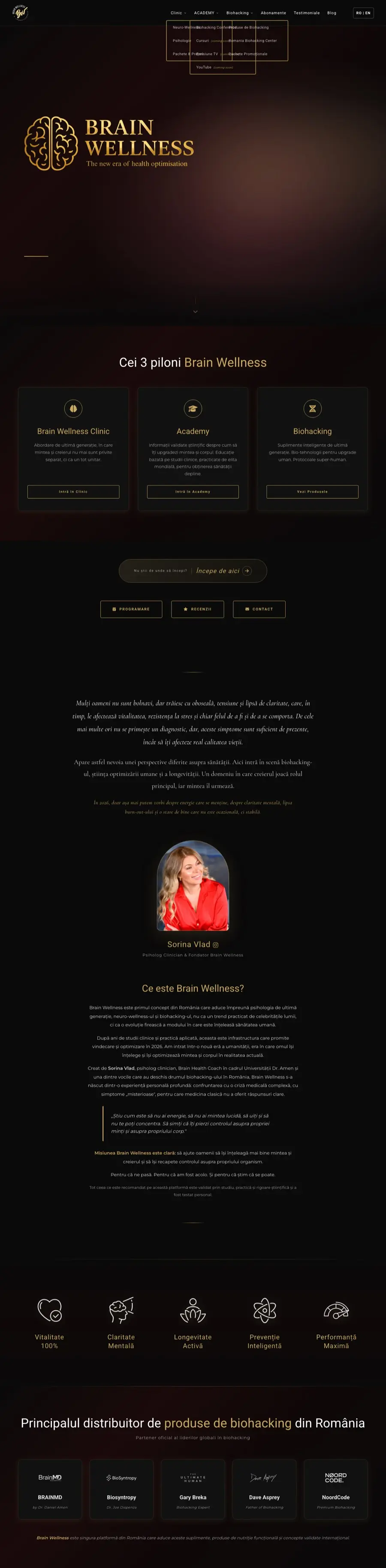 Desktop view of brainwellness.ro