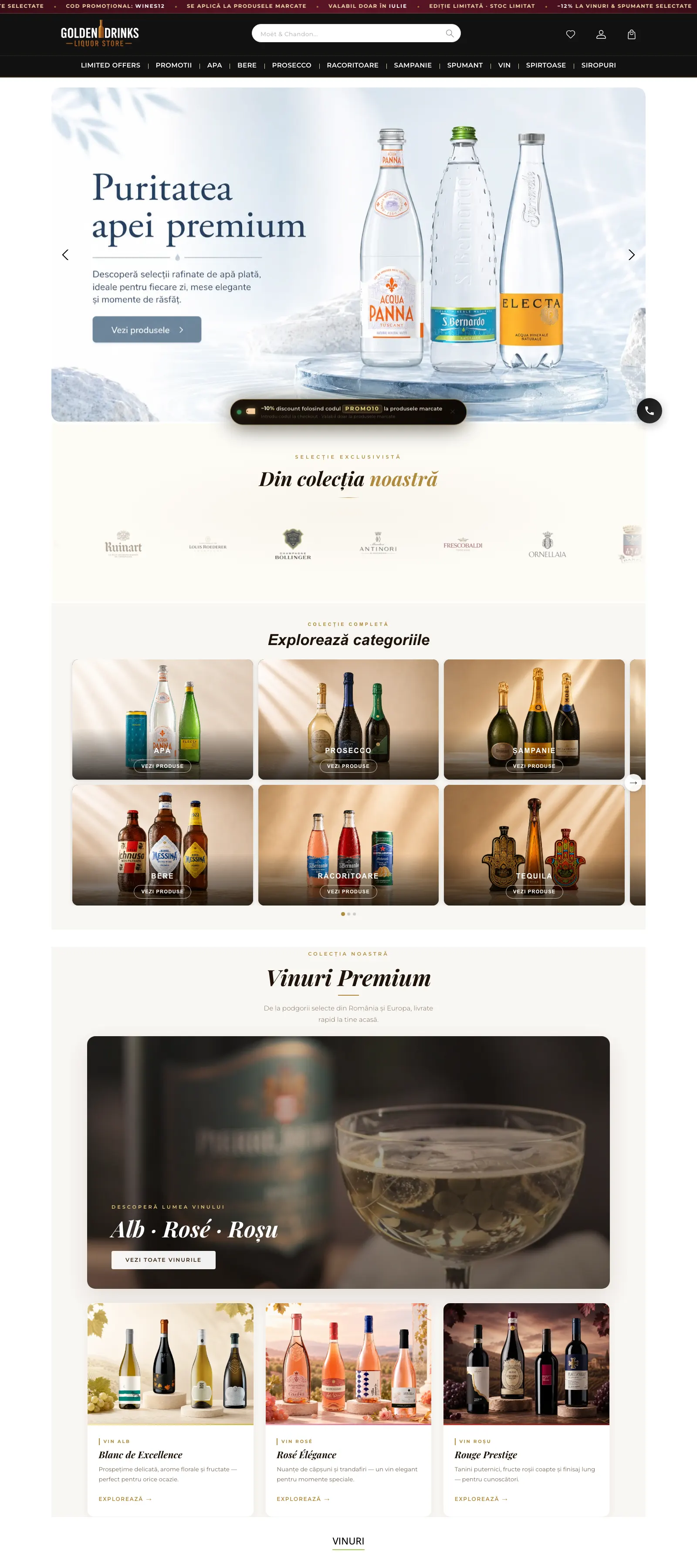 Desktop view of goldendrinks.ro