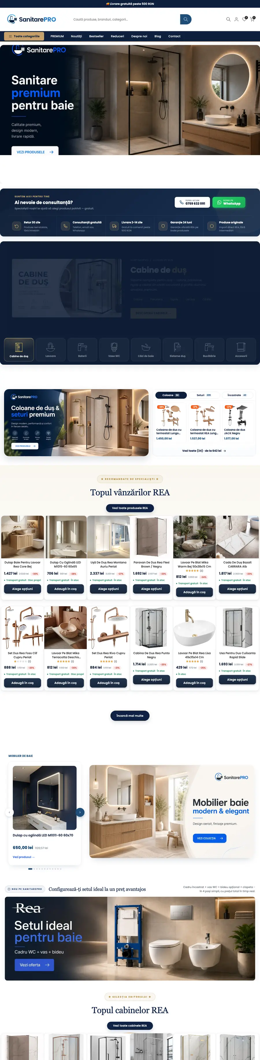 Desktop view of sanitarepro.ro