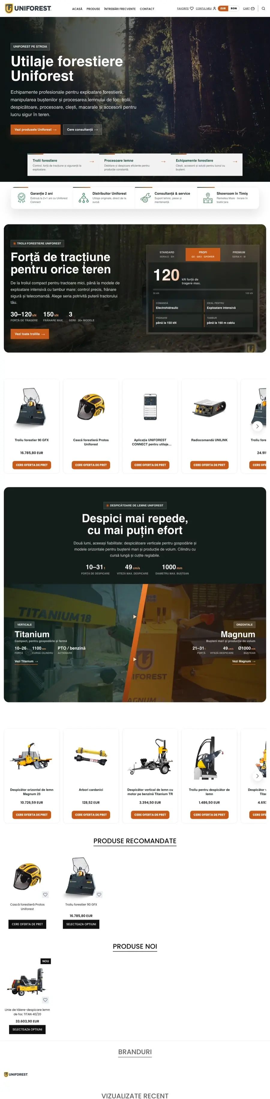 Desktop view of stroia.demo.ro